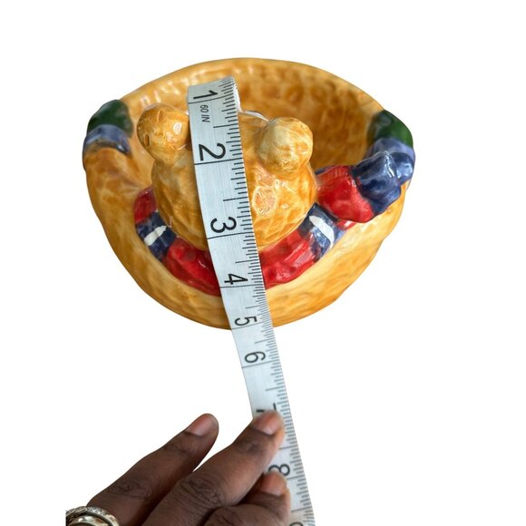 Decorative Bear-Themed Ceramic Bowl With Scarf & Mittens Nut & Candy Dish - Picture 10 of 11